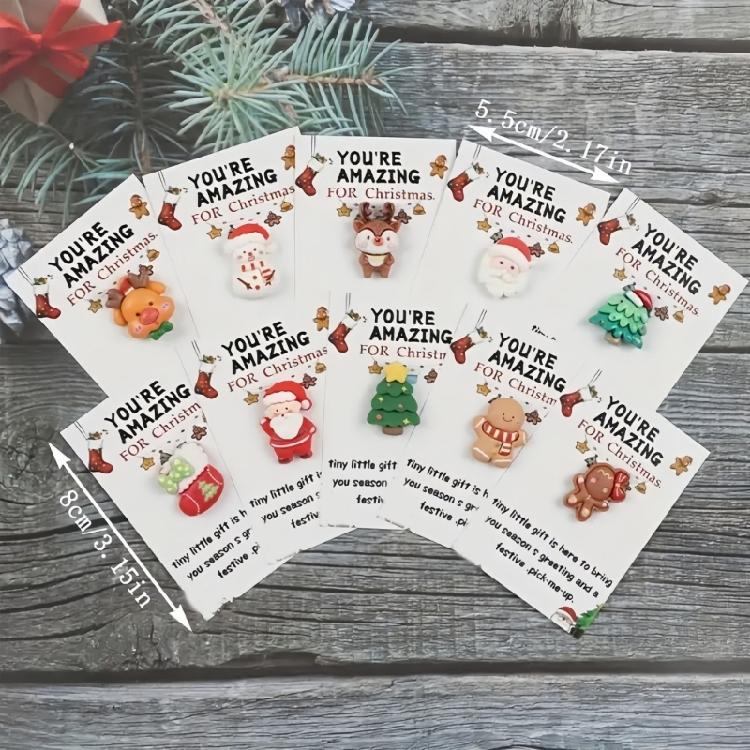 Liten Kramficka Jul Liten Helgstämning Prydnad Tomte Kram Med Värmande Kort För Festgåvor