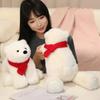 Cute Scarf Polar Bear Creative Plush Toys Red Scarf Bear Doll Sleeping Pillow Funny Doll For Kids Boys Girls Room Decoration