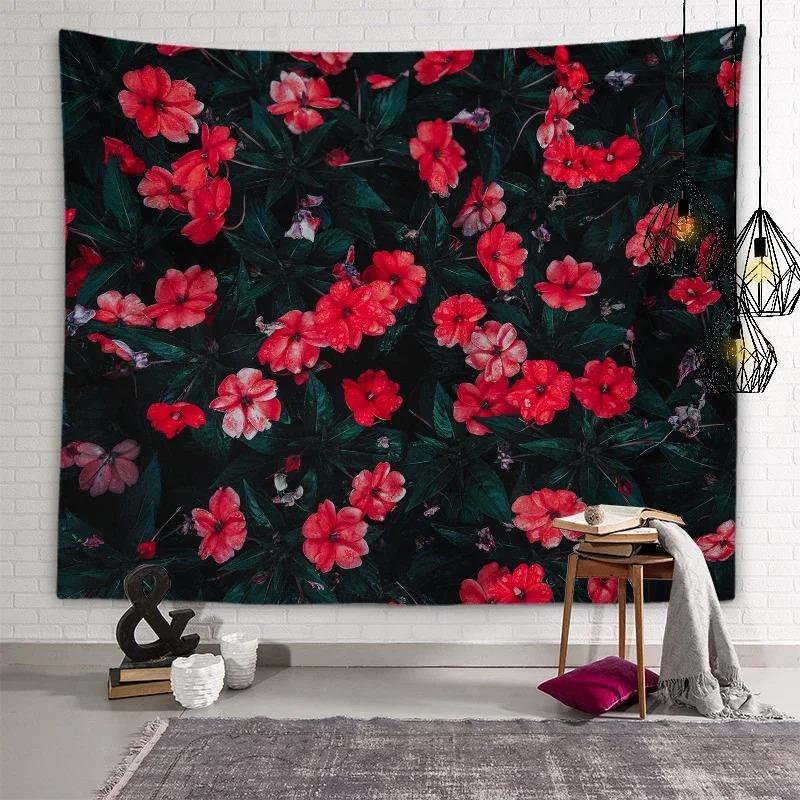 Sunset Flower Field Landscape Wall Decor Tapestry Home Living Room Tapestry