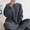 New Arrivals Open Run Women Round Neck Long Sleeve Knit Pants Set