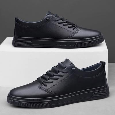 Fashion 2025 New Lace-up Men Casual Shoes Design Flats Breathable Sport Shoes Men's Genuine Leather Shoes Fashion Comfy Walking Sneakers