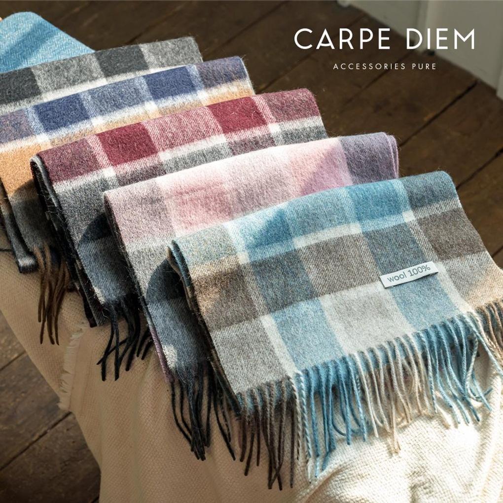Carpe Diem Square Check Wool Muffler MF022