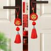 Chinese New Year Decoration Traditional Red Hanging Ornament Lucky Fu Pendant with Tassel for Spring Festival Home Office Car Tree Decor