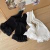 1 Pair Winter Calf Covers Lace Trim Knitted Anti-slip Solid Color Elastic Lolita