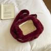 Large Capacity Cloud Plush Crossbody Bag Lightweight Mink Fur Wrinkle Handbag  Daily
