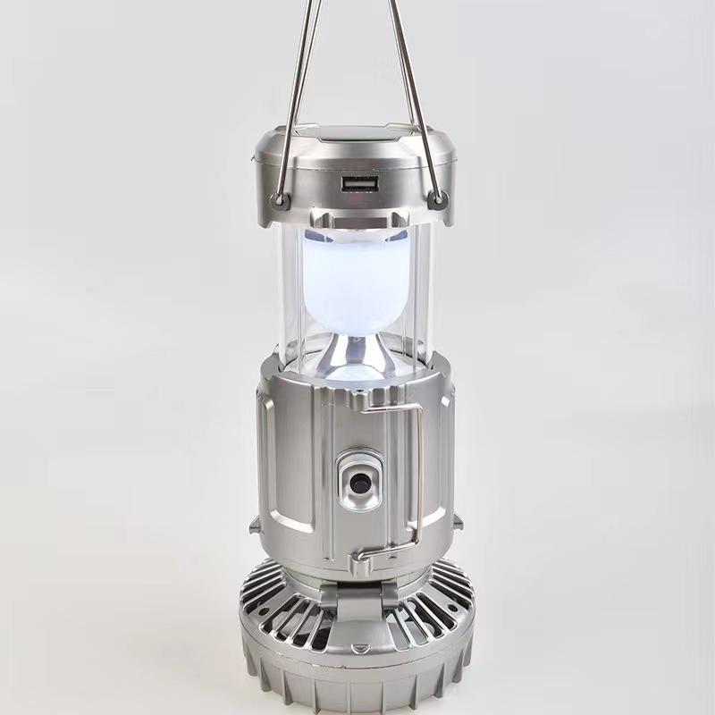 Portable Solar-Powered Fan Light with Rechargeable Battery for Camping - Handheld and Retractable