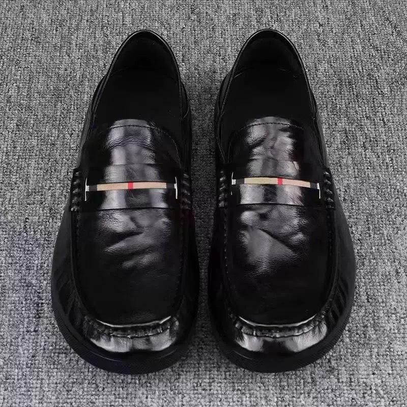 Autumn Summer Men's Leather Shoes 2025 Soft Leather Business Casual Flat Shoes Comfortable Slip-On Men's Loafers Wedding Party