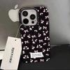 Custodia di Lusso Floreale con Fiocco per iPhone 11/12/13/14/15 Pro Max/XR - Cover Morbida da Donna