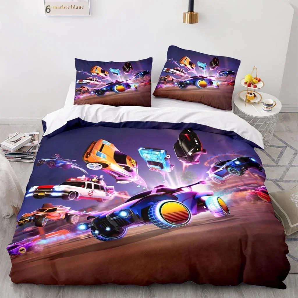 Rocket League Bedding Set Cartoon Comfortable Duvet Quilt Cover Pillowcase Bedding Set Children Bedroom Decoration Home Textile