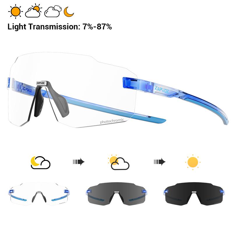 KAPVOE Photochromic Cycling Glasses Outdoor Bicycle Sunglasses Sports Eyewear Men MTB Cycling Sunglasses Women Road Bike Glasses