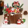 14Pcs Christmas Snowman Elk Santa Pine Cone Gift Box Christmas Theme Party Cake Decoration