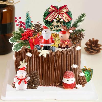 14 Buc Crăciun Om de Zăpadă Elan Moș Crăciun Con de Pin Cutie Cadou Decorațiune Tort Temă de Crăciun