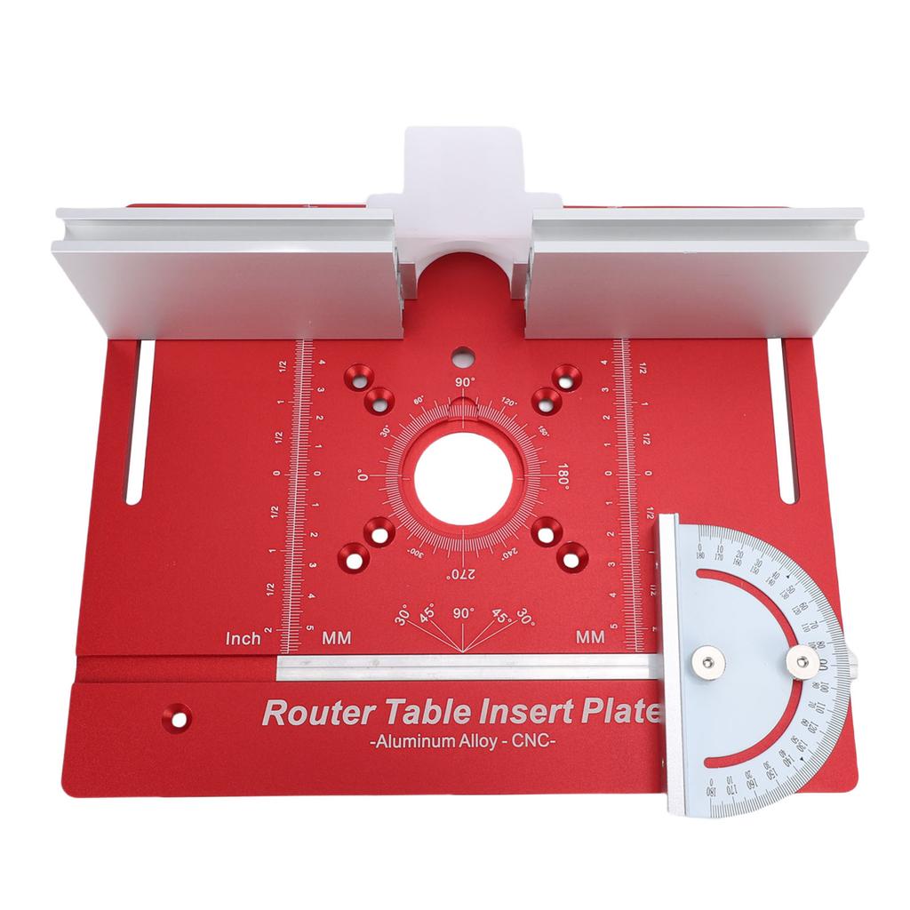 Router Table Insert Plate Imperial and Metric Scales Aluminum Alloy Router Flip Plate with Miter Guide and Fence