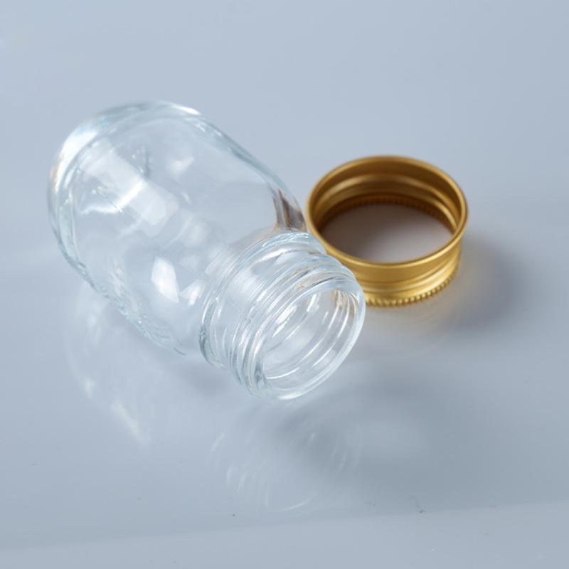 30ml Gold, Silver Medicine Bottle Small Scale Bottle Powder Capsule Bottle Glass Bottle Small Glass Bottle With Lid