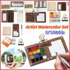 Pocket Artist Watercolor Travel Set 8/15 Grids Wooden Watercolor Palette for Artists Students Paint Palette Mini Art Supplies