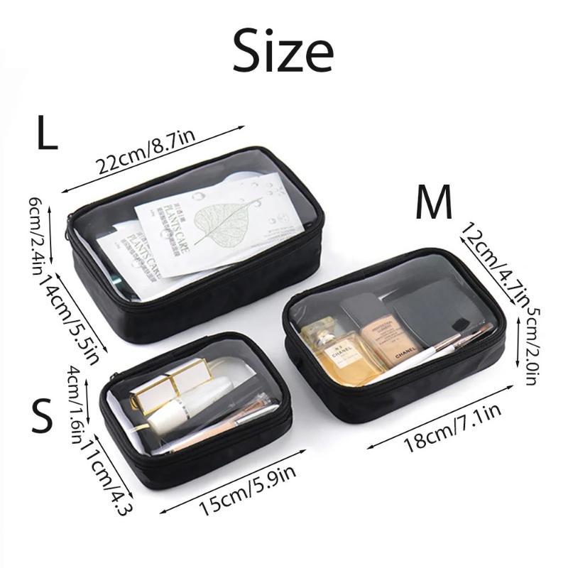 Women Clear Makeup Bag,Waterproof Toiletry Bag, Carry on Makeup Bag, Toiletry Brush Organizer Pouch, PVC Travel Make Up Kit Bags