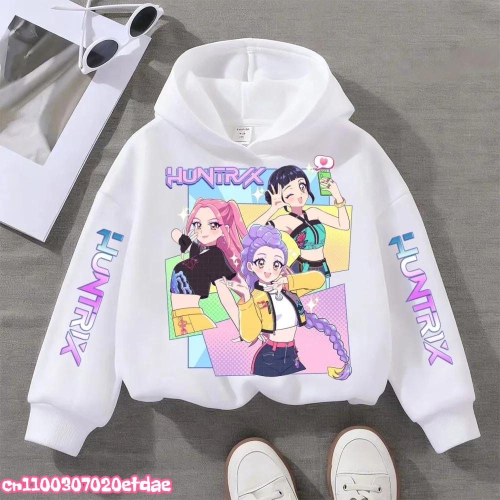 KPop Demon Hunters Cute Print Boys Girls Hooded Sweatshirt Children's Fall and Winter Casual Fashion Warm Pullover Sweatshirt