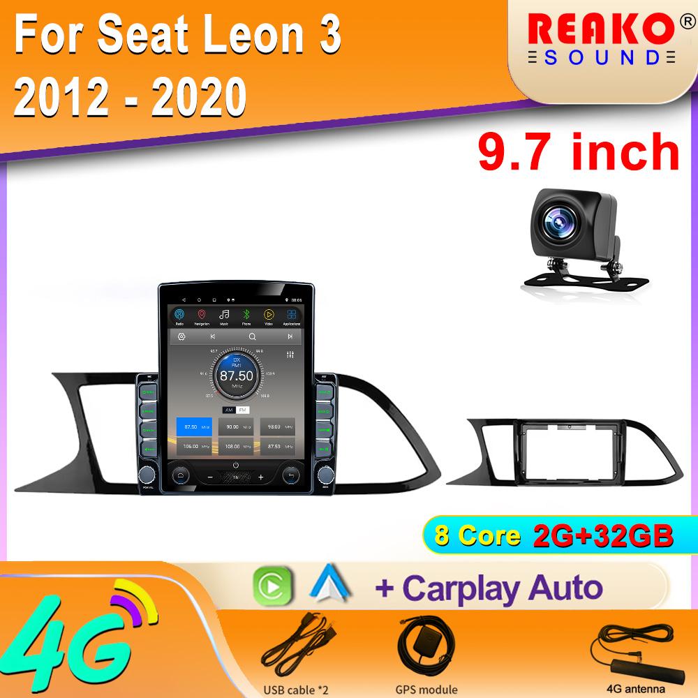 

9,7-дюймовый вертикальный экран Tesla Android автомобильное радио для Seat Leon 3 2012 - 2020 GPS-навигация мультимедийный плеер Carplay 2din 8 core 2GB+32GB