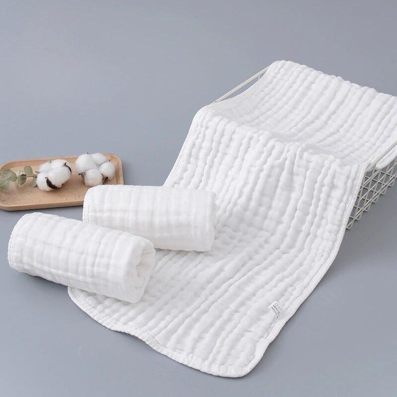 5pcs Cotton Towel, Gauze, Baby Bath Towel, Water Washed Foam Cotton Towel, Baby Belly Towel
