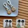 1-8PCS Towel Hanging Clips Woven Cotton Rope Bathroom Wood Round Head Metal Hanging Clips  For Home Towel Clothes Storage Hook