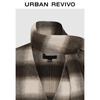 UR 2025 Winter Women's Scarf Collar Plaid Coat