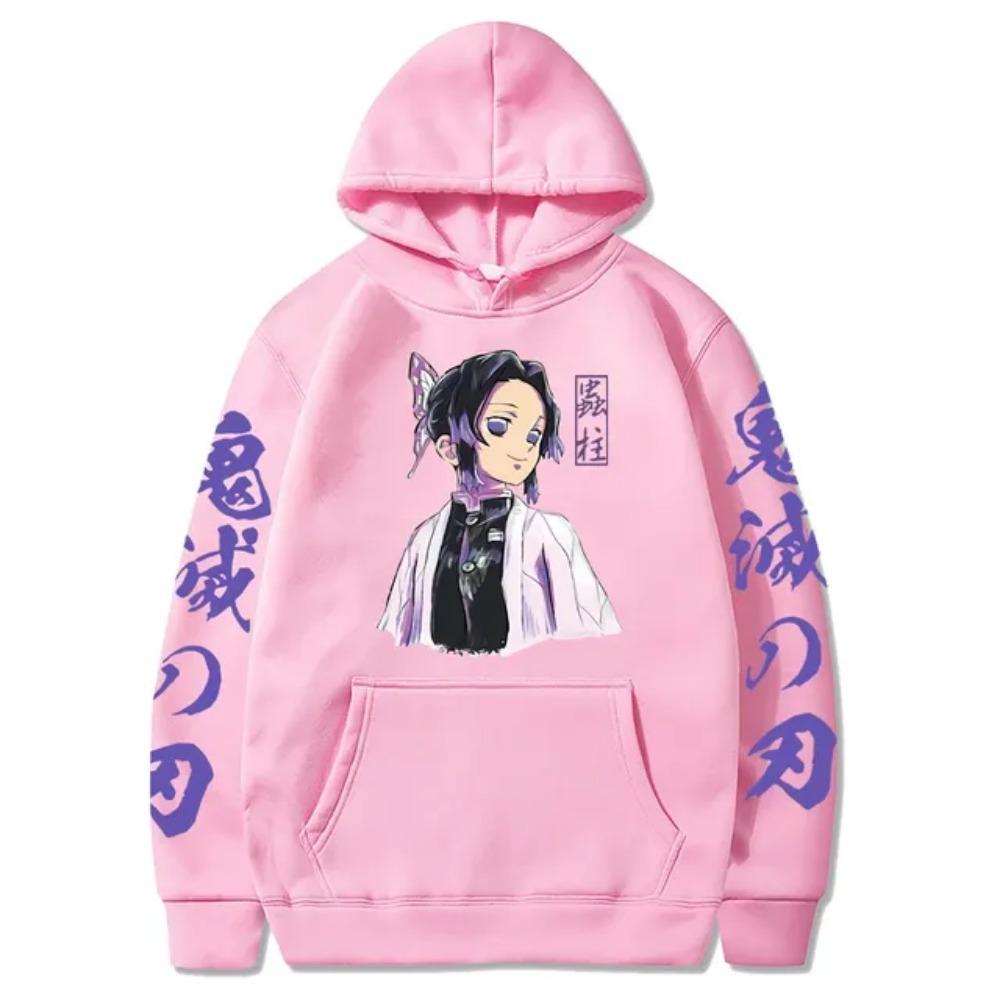 Demon Slayer Japan Anime Men And Women Hoodies Long Sleeve Shinobu Kocho Plus Size Sweatshirts Unisex Autumn Winter Pullover