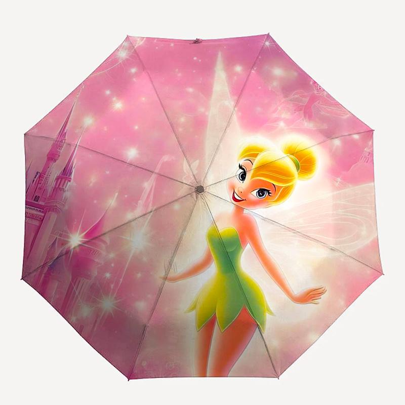 Tinkerbell-Themen-Reiseregenschirm - 8 Rippen, Automatisches Öffnen und Schließen, Tragbares FaltDesign, Kompakter und Stilvoller Regenschirm Geeignet für