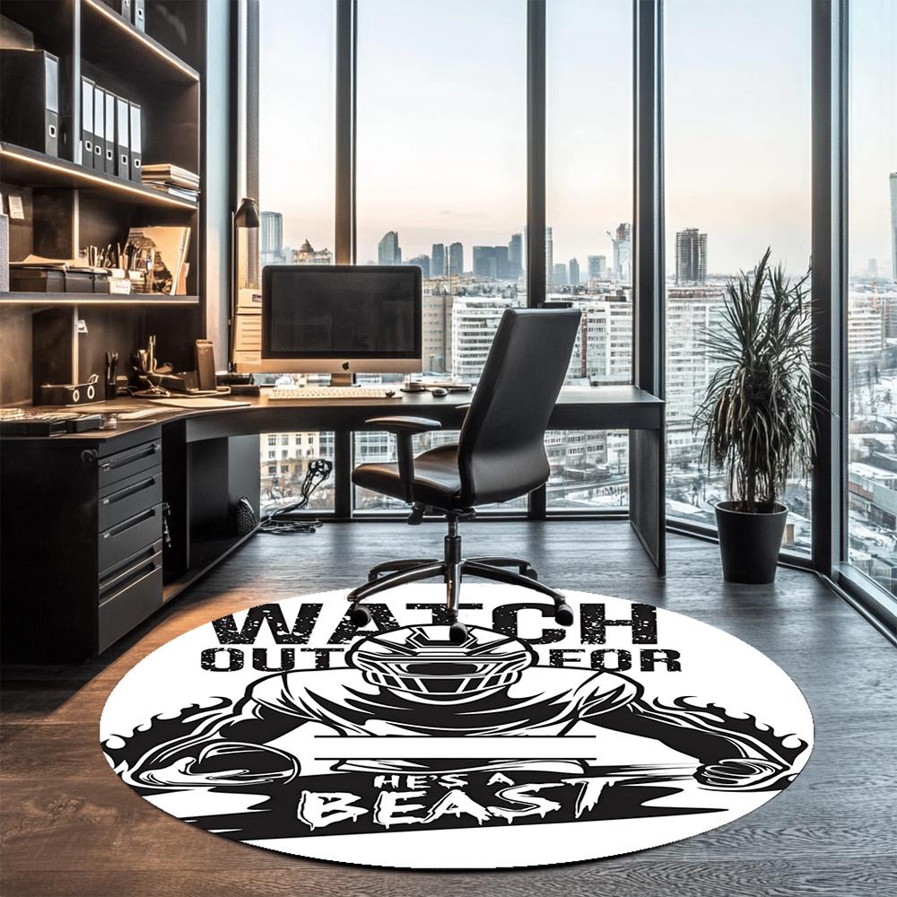 American Football Printed Round Rug Carpet Chair Rug Area Rug Entryway Doormats,for Office Chair Living Room Bedroom Kitchen Room.