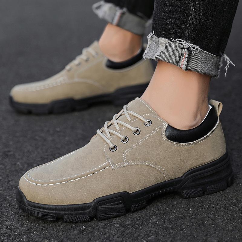 Hot Men Ankle Boot Trendy Men's Casual Shoes Low-top Versatile Man Work Footwear Comfortable Non-slip Men Leather Shoes 2024 New