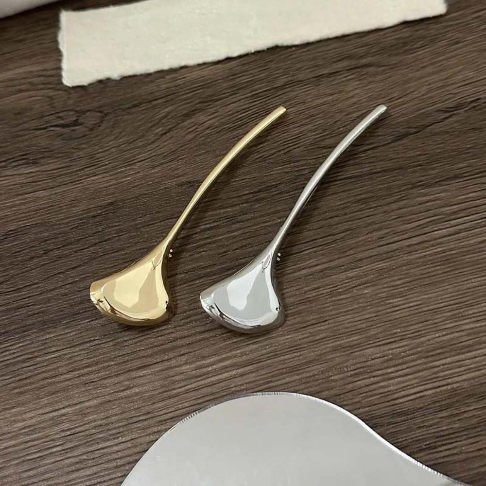 Französische Ginkgo-Blatt-Brosche Corsage-Schmuck Metall Glänzende Brosche Langer Blatt-Pin Anzug