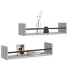 VidaXL Étagères murales avec barres 2 pcs sonoma gris 60x16x14 cm 835437