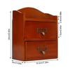 3pcs With Drawers Wooden Storage Box Multi Layer Storage Cabinet Desktop Storage Box  For Office