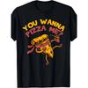 Men's Casual Pizza Graphic T-Shirt - "You Wanna Pizza Me?" Funny Foodie Tee, Breathable Cotton Fabric, Round Neck Short Sleeve, Perfect for Summer