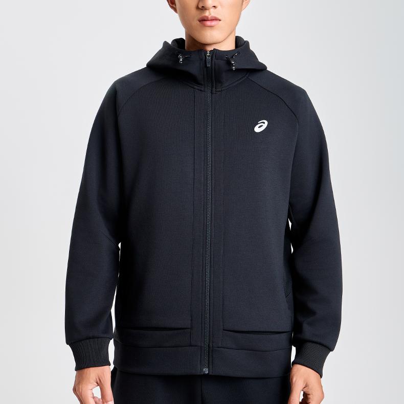 Asics Reflective Night Vision Quick-Dry Zip-Up Hooded Sports Jacket Men Jackets Black 2031E860-001