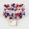 Artificial Crystal Bracelet Elastic Bracelet Independence Day Handmade Bracelet Stackable Bracelets for Adding Charm