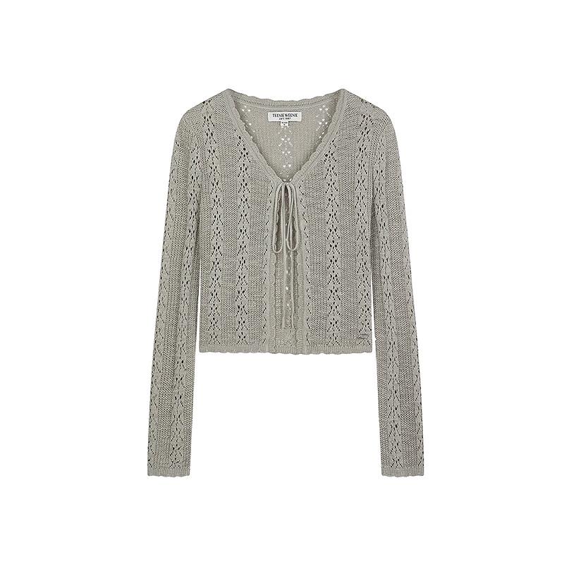 Teenie Weenie Women's Ballet Style Tie-Front Knit Cardigan