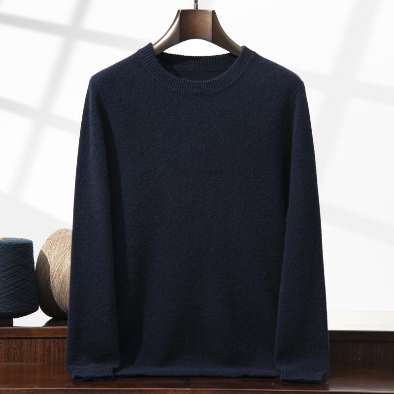 Men's Half-High Collar Thickened Cashmere Sweater - Soft Seven-Gauge Knit for Autumn/Winter