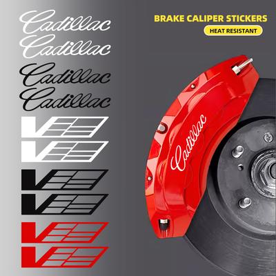 6PCS Car Brake Caliper Stickers Heat Resistant Decoration PVC Decals For Escalade ATS BLS CT4 CTS EXT STS XLR XT4 XT5
