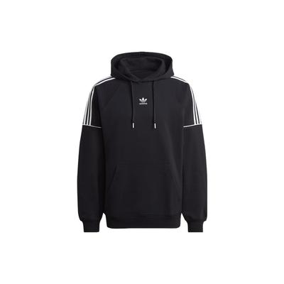 adidas Originals Geborduurd Logo Gestreept Kleurblok Hoodie Heren Hoodies Zwart HK7309
