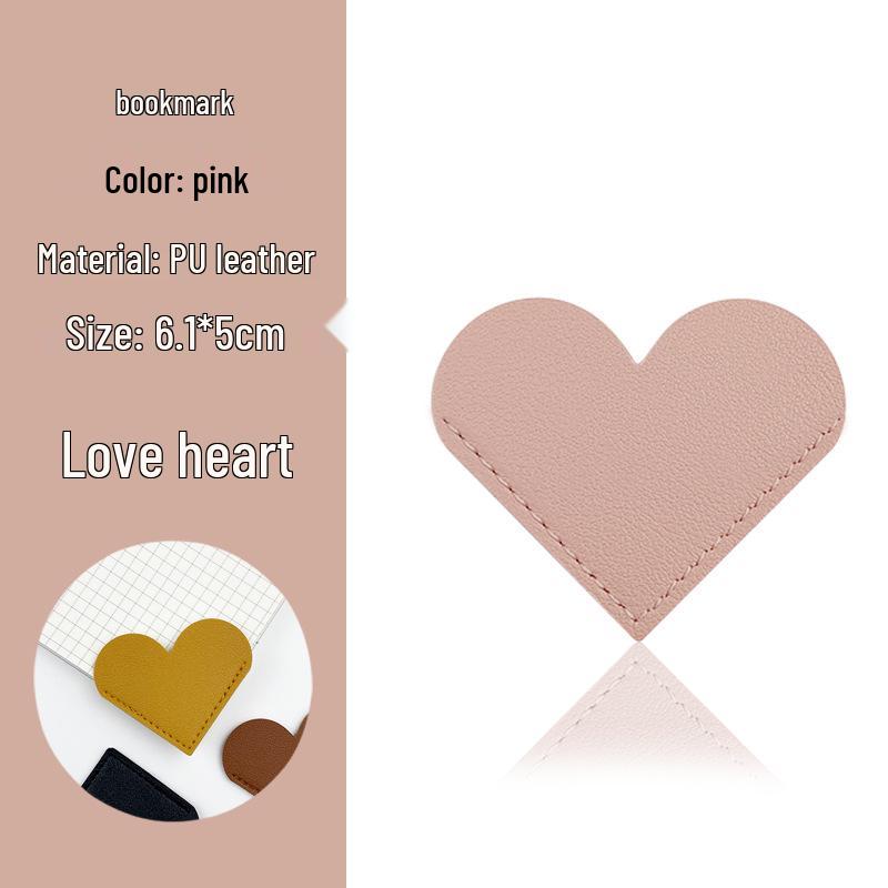 Customizable Heart-Shaped Leather Bookmarks: Variety of Styles and Colors Available