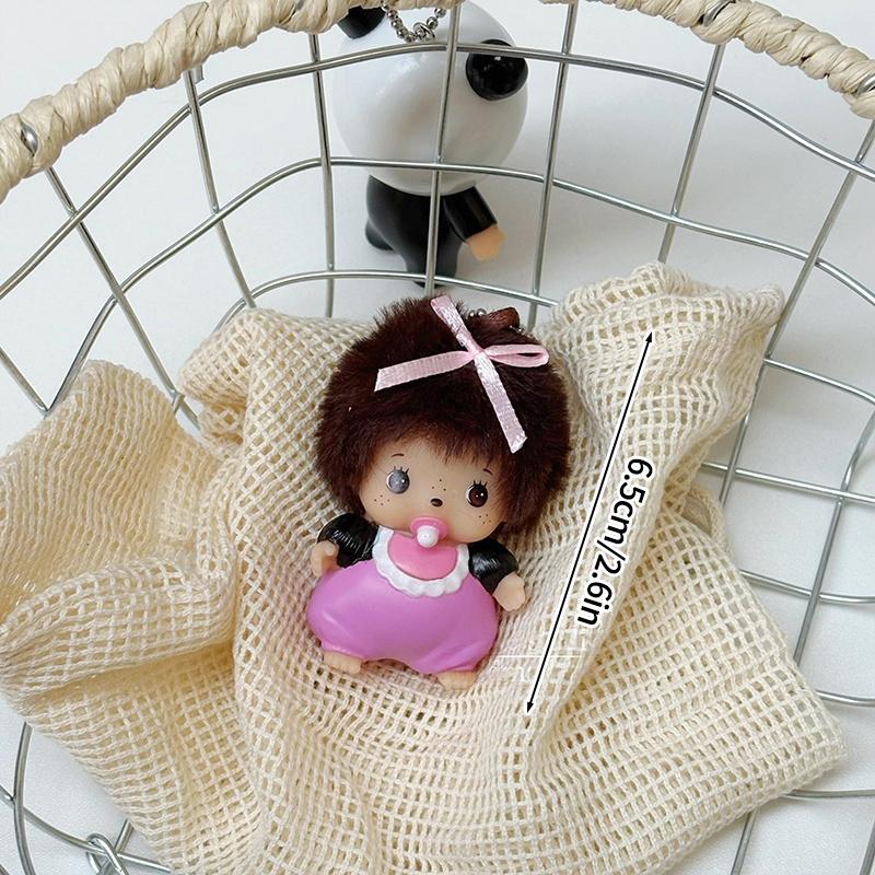 Cute Monchhichi Keychain Cartoon Monkiki Keyring Anime Figure Keychains Bag Pendant Kawaii Monchichi Toy Gifts for Carry Mini Lightweight Portable