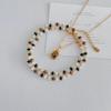 925 Silver Golden Tiger Eye Stone Necklace For Women Girl Circular Simplicity Jewelry Gift