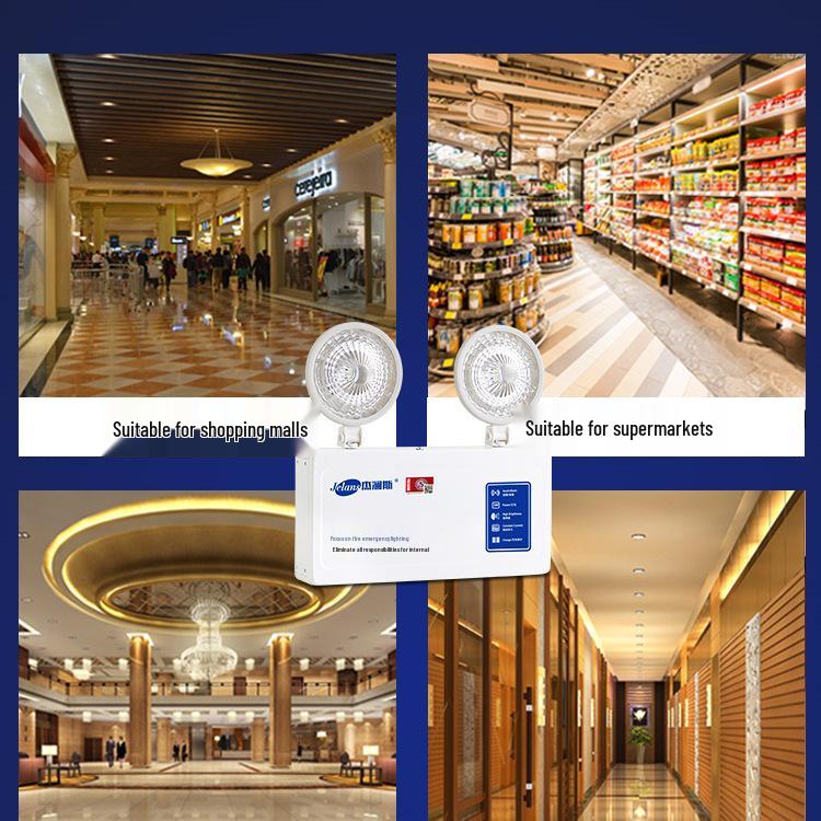 LED Rechargeable Double-Head Emergency Exit Light for Power Outages and Evacuations