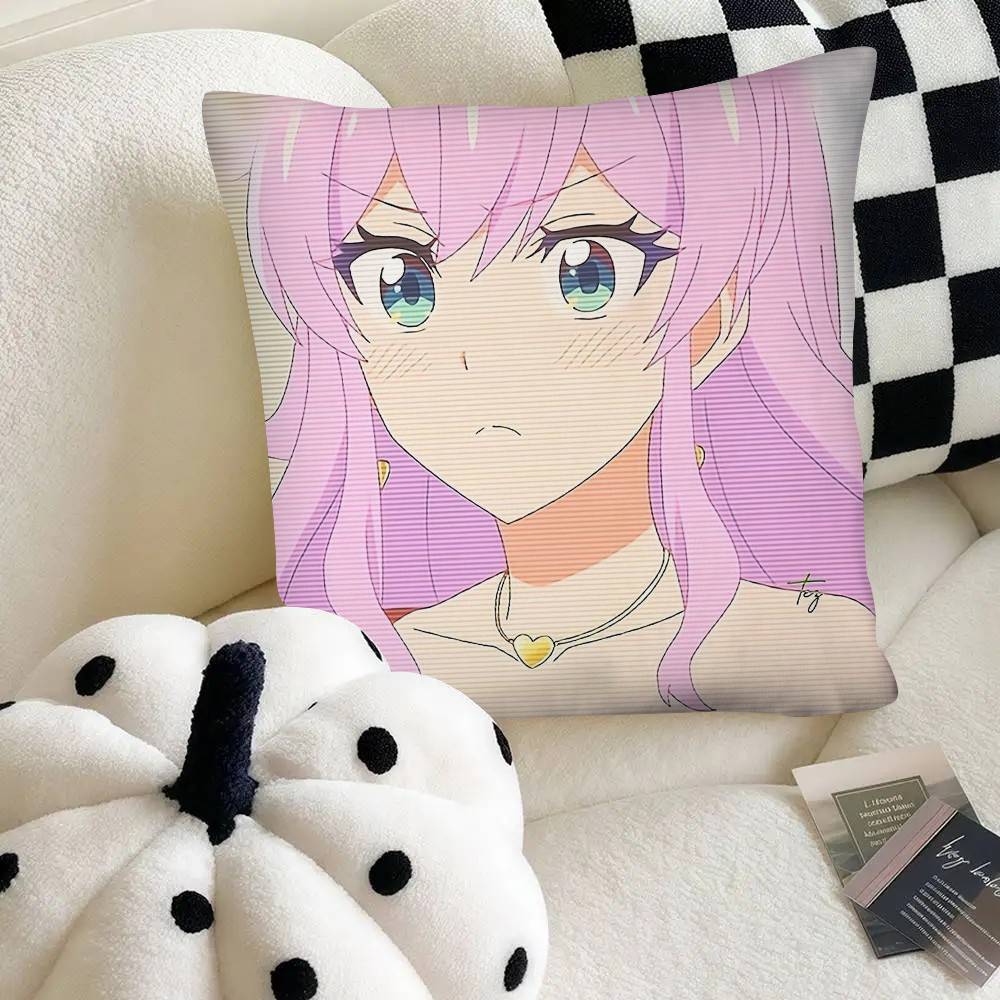 Slice Anime Watanare Pillow Case Fashion Square Pillowcase Bedroom Sofa Room Ins Decoration Leisure