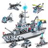 1560pcs 6 IN 1   Navy Ship Sets Building Blocks War Army Boat Plane Model Toys for Boys Bricks Toys Christmas Gifts