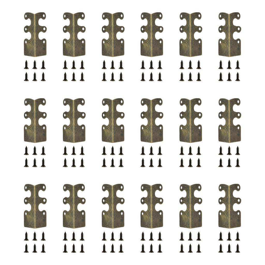 Set of 6 Vintage Metal Corner Protectors for Long Lasting Baseboard Care