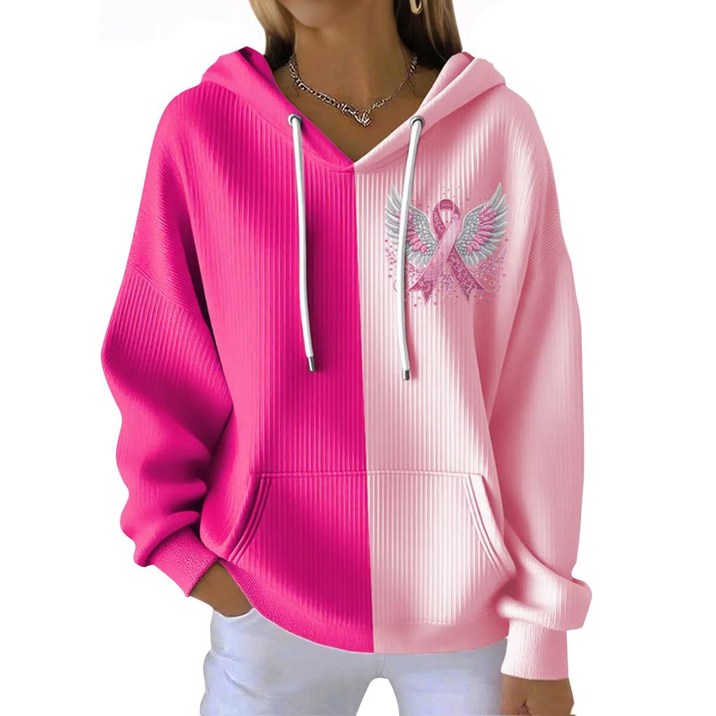 Women's Fashionable Casual Wing-printed Pullover Sporty Long-sleeved Sweatshirt Top