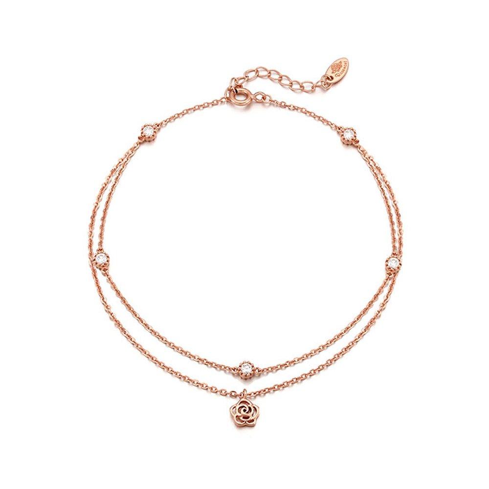 [Rosemont] Silver Anklet (Two Rows) Rc0006