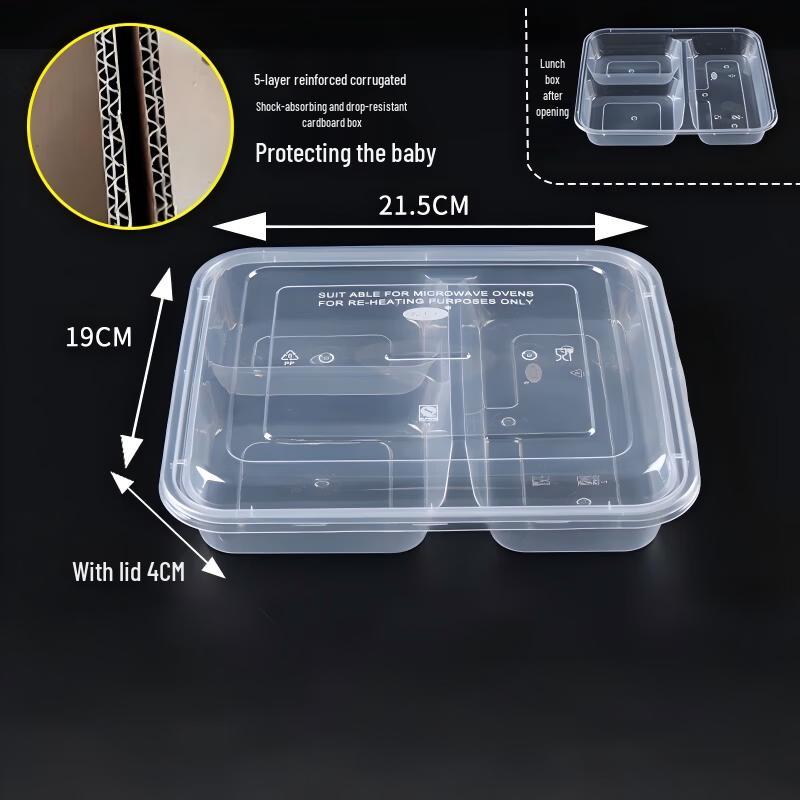 Disposable 4-Compartment Transparent Meal Prep Container
