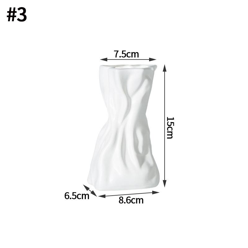 Plastic Flower Vase Modern Simple White Vase Home Room Decoration Ornaments Artistic Plant Pot Interior Decor Table Ornament